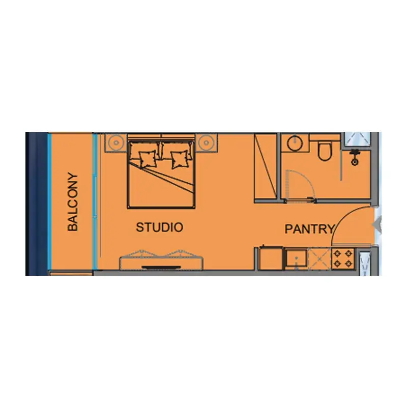 Studio apartments - Guzel Towers floor plan