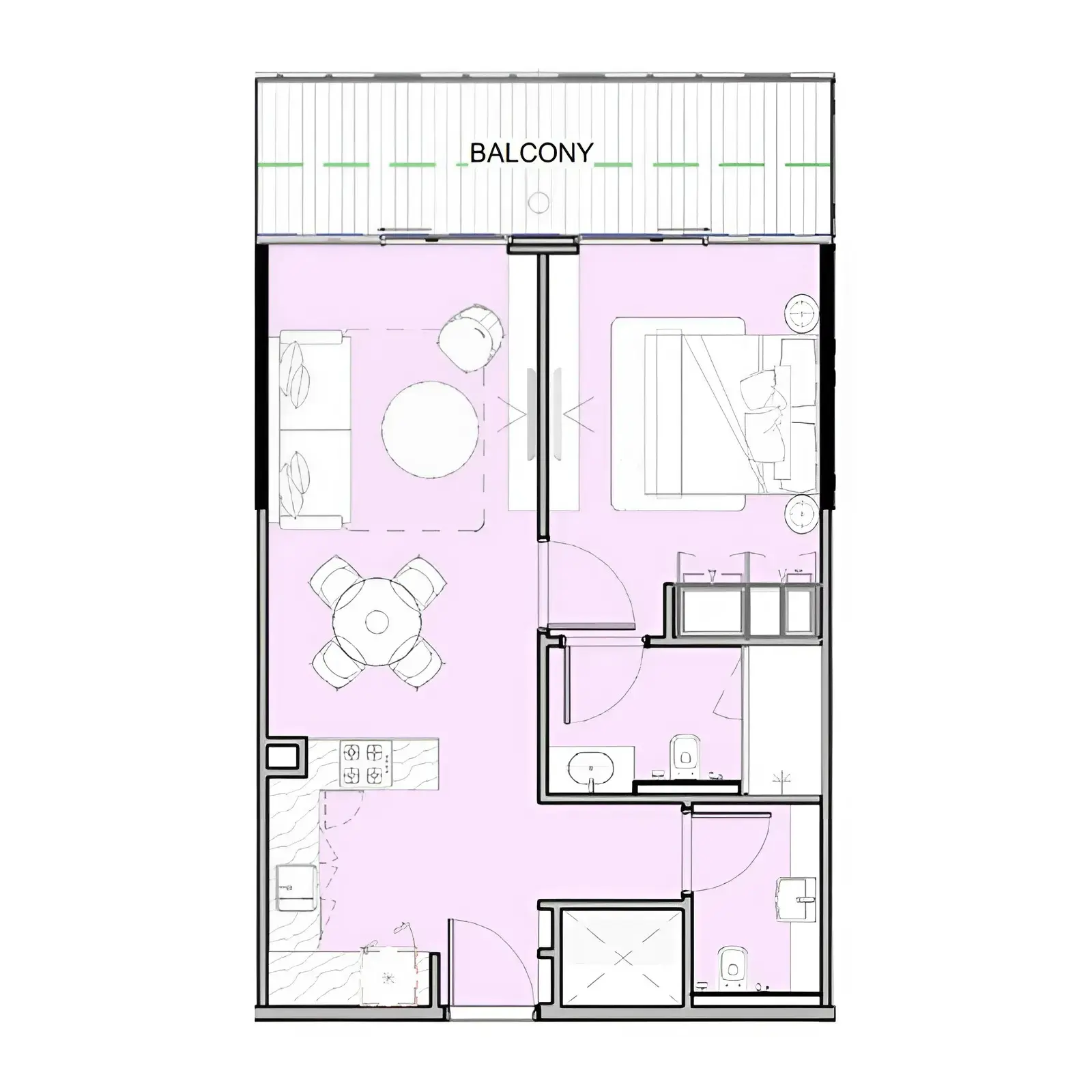 1 bedroom floor plan