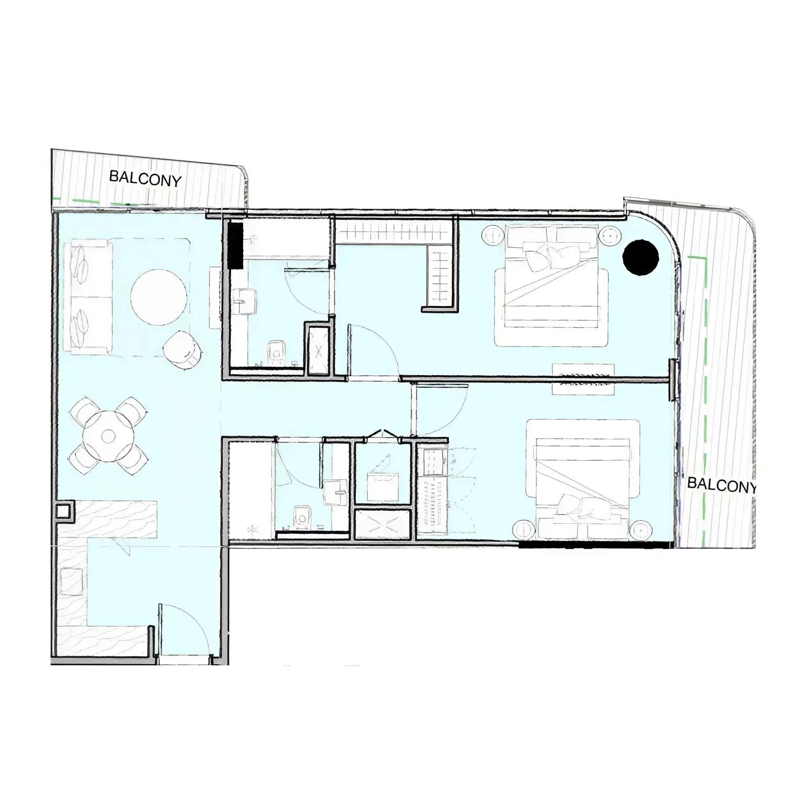 2 bedroom floor plan
