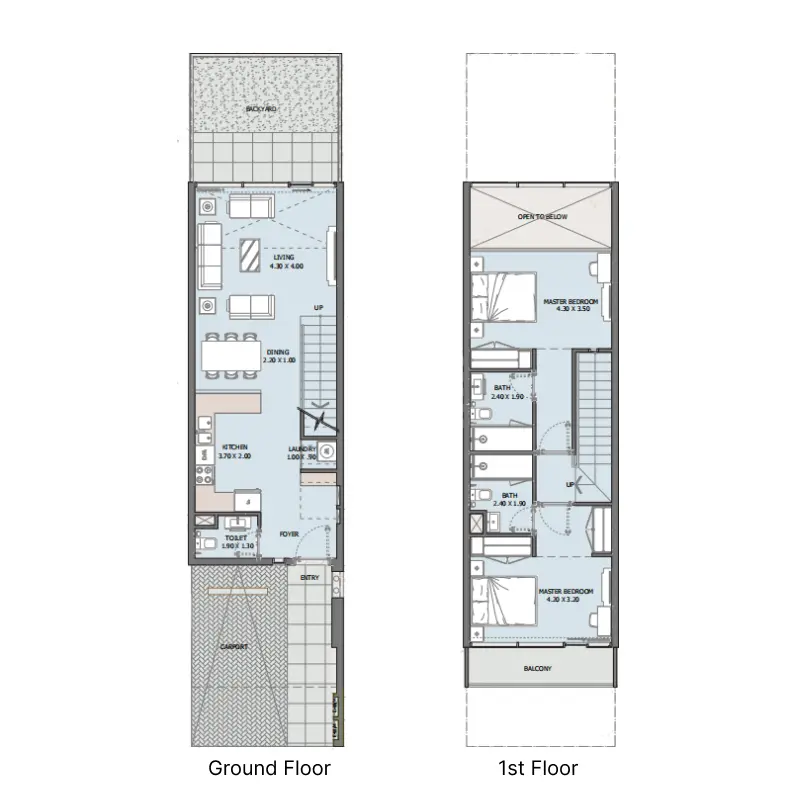 2 bedroom floor plan