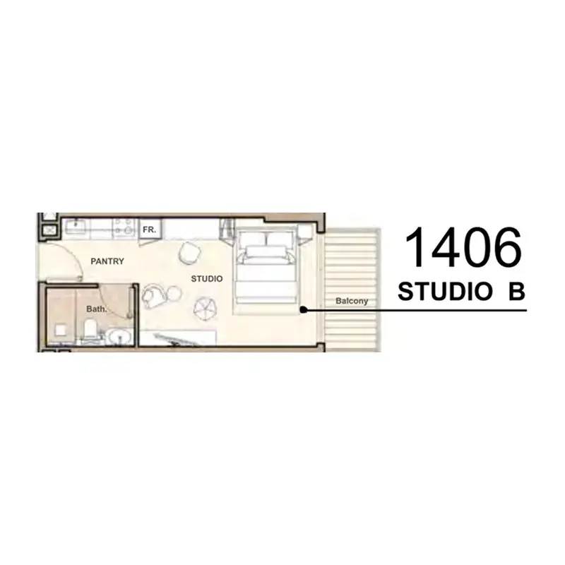 Studio apartments - Lume Residences floor plan