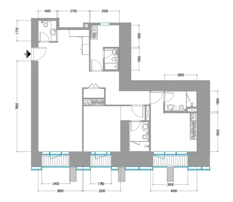 2 Bedrooms apartments - Tiger Sky Tower floor plan