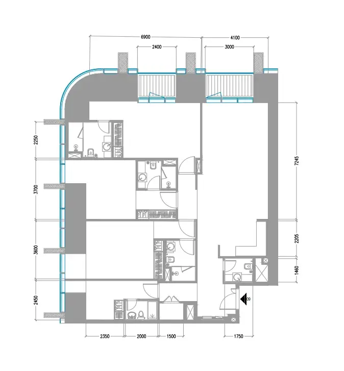 3 Bedrooms apartments - Tiger Sky Tower floor plan