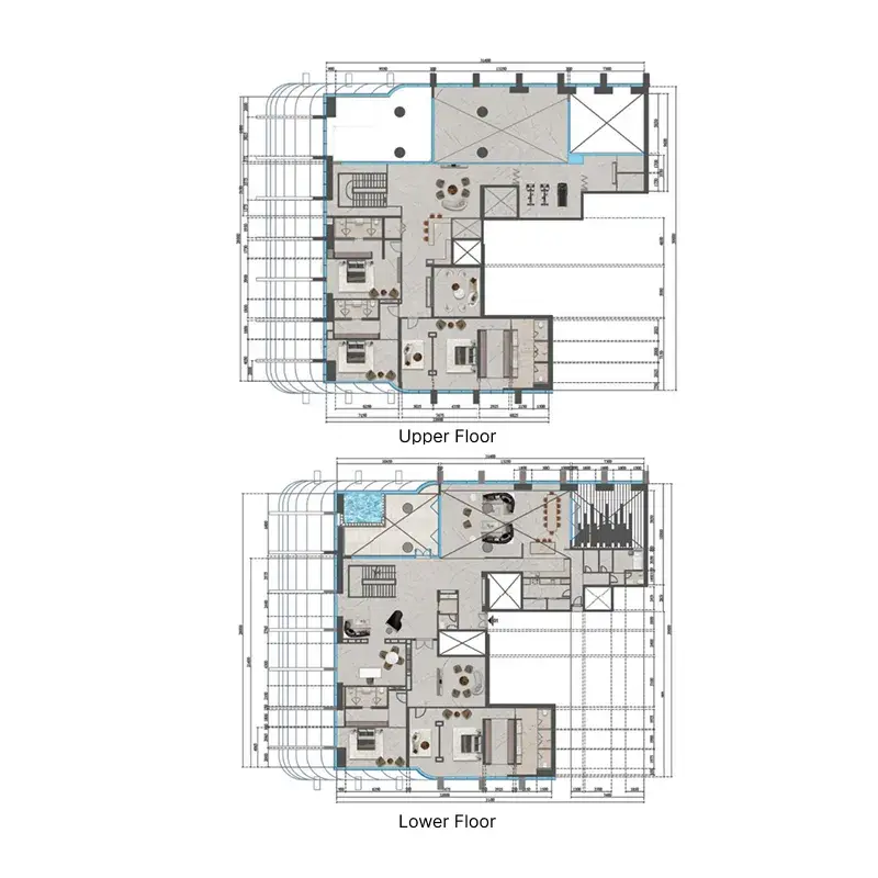 6 Bedrooms penthouse - Tiger Sky Tower floor plan