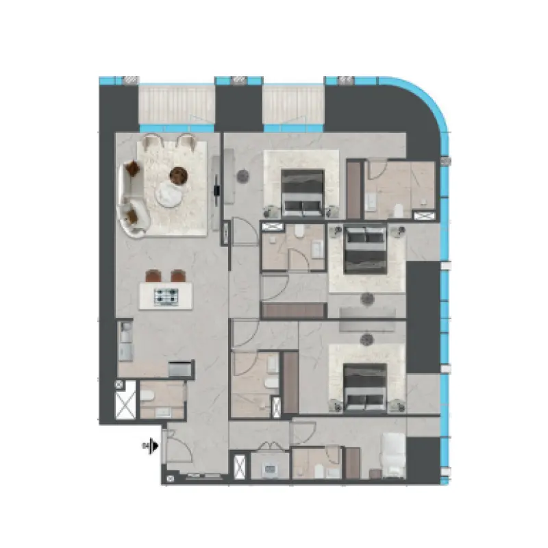 3 bedroom floor plan