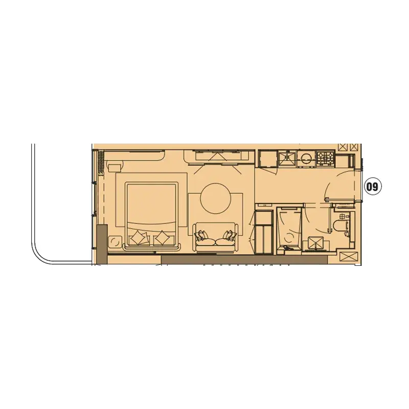 Studio apartments - Pearl House IV floor plan