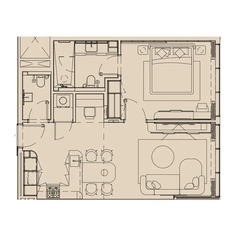1 Bedroom apartments - Pearl House IV floor plan