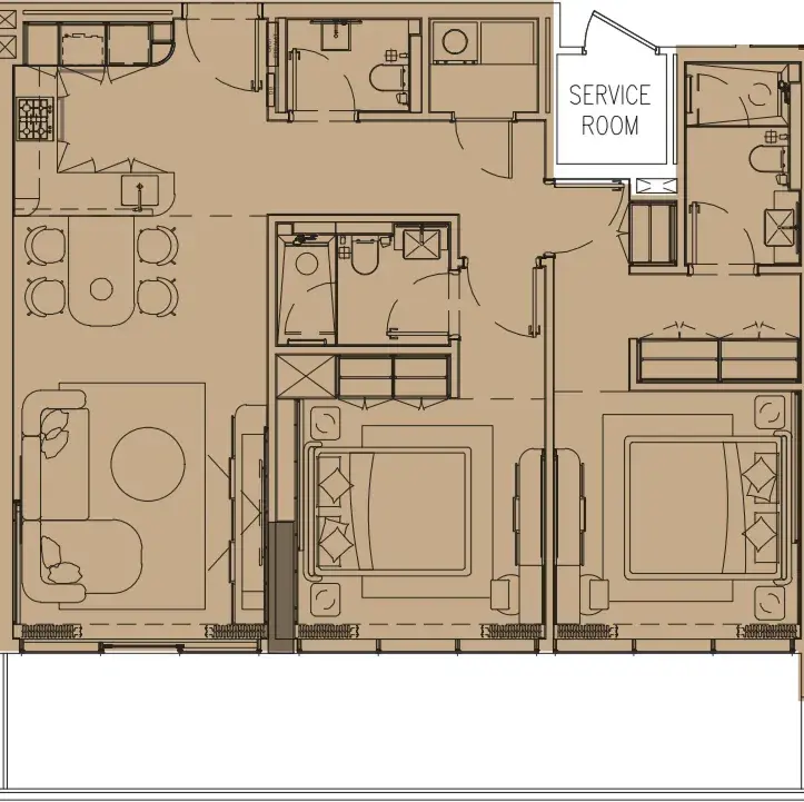 2 Bedrooms apartments - Pearl House IV floor plan
