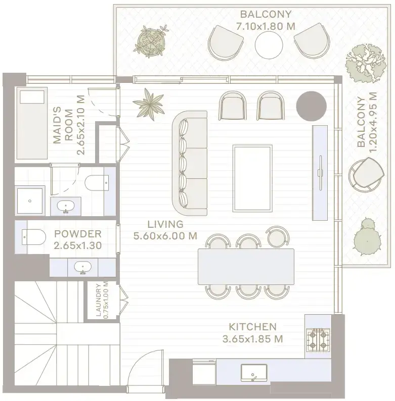 3 Bedrooms apartments - Park Five floor plan