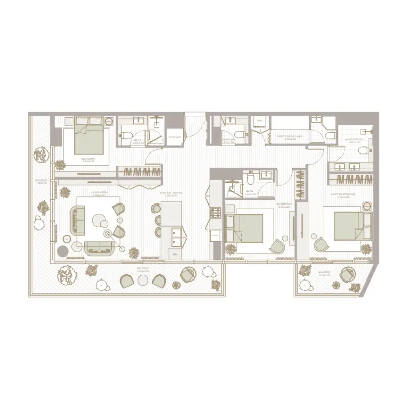 3 bedroom floor plan