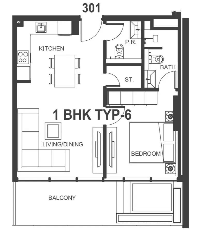 1 Bedroom apartments - Interstellar Tower floor plan