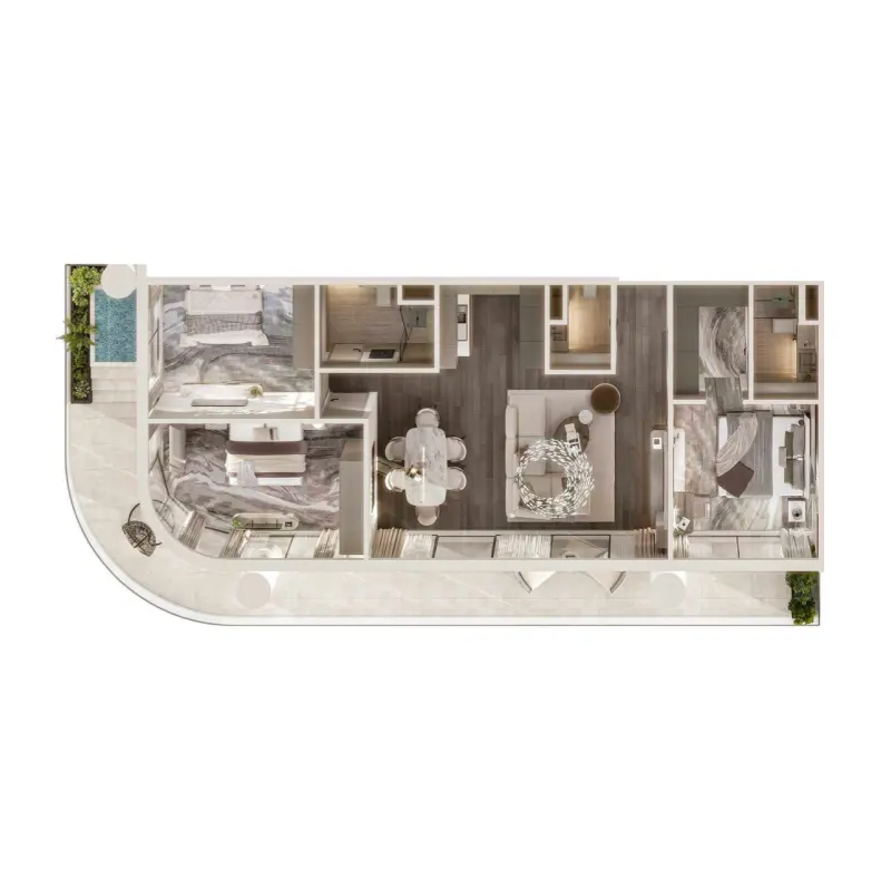 2 bedroom floor plan