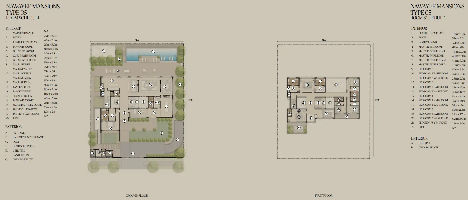 Type 5 Mansions floor plan