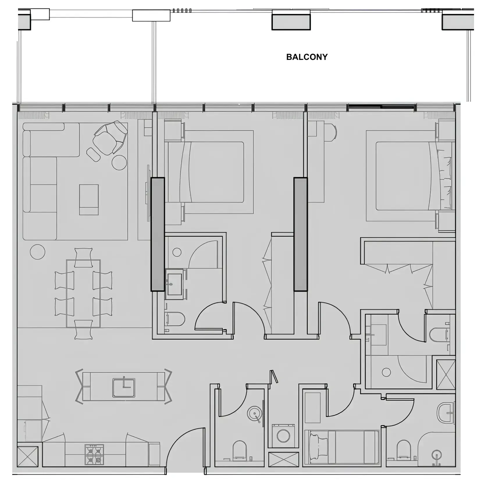 2.5 bedrooms apartments - Wynwood Horizon floor plan
