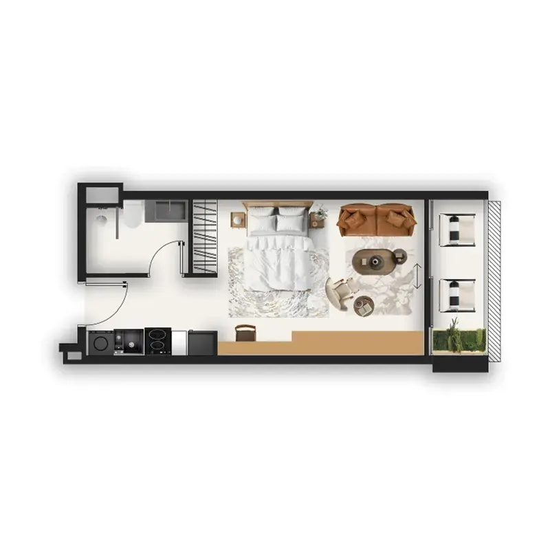 Studio apartments - MAAK Residence floor plan