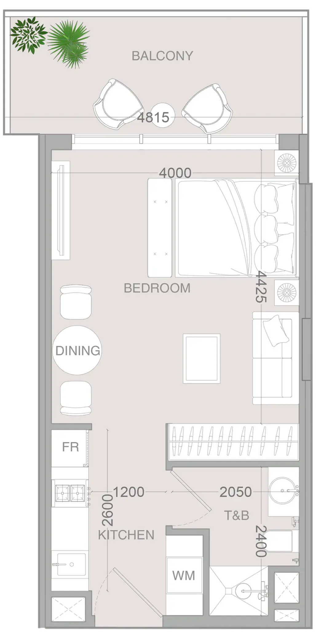 Studio apartments - IR1DIAN Park 2 floor plan