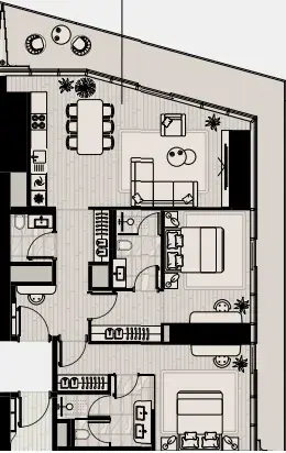 2 Bedrooms apartments - Iconic Tower floor plan