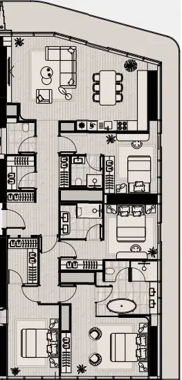 4 Bedrooms apartments - Iconic Tower floor plan