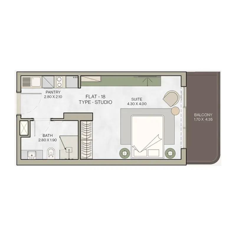 Studio apartments - Helvetia Residences floor plan