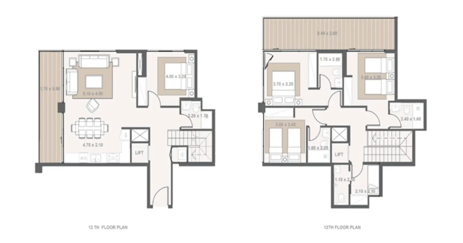 Type B1201 floor plan