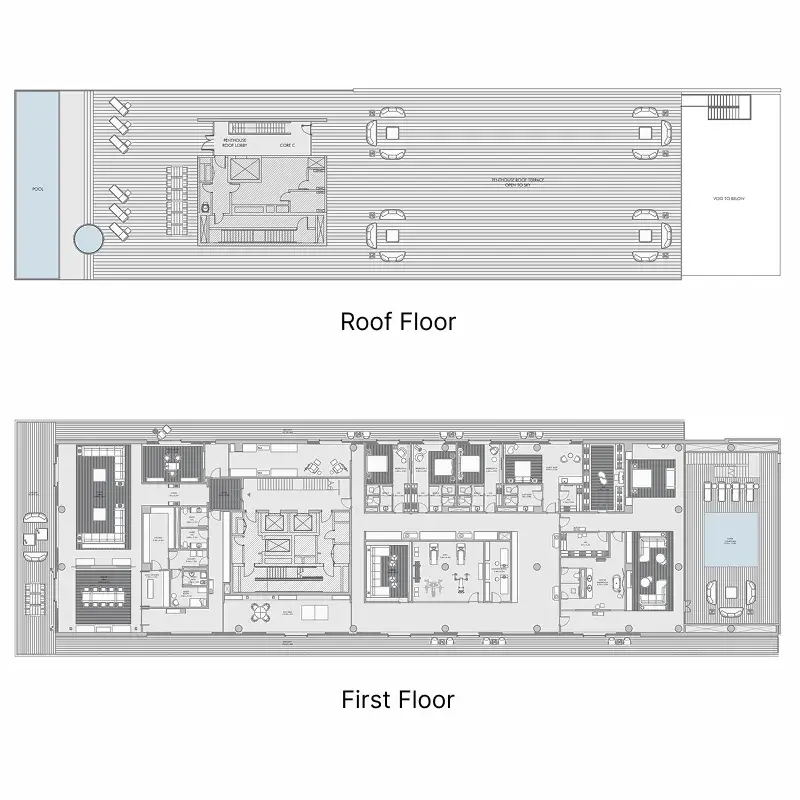 5 Bedrooms penthouse - Armani Beach Residence floor plan