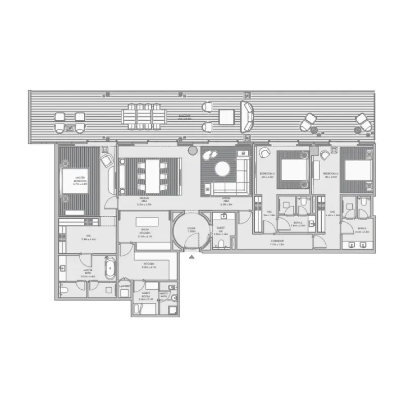 3 bedroom floor plan