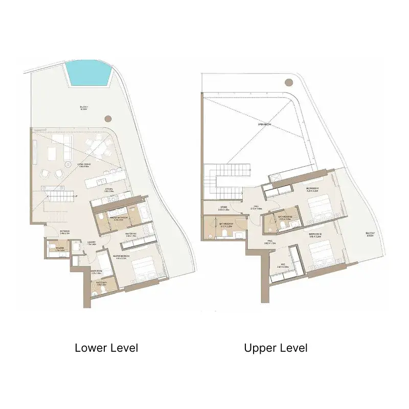 3 Bedrooms apartments - Laguna Residence floor plan