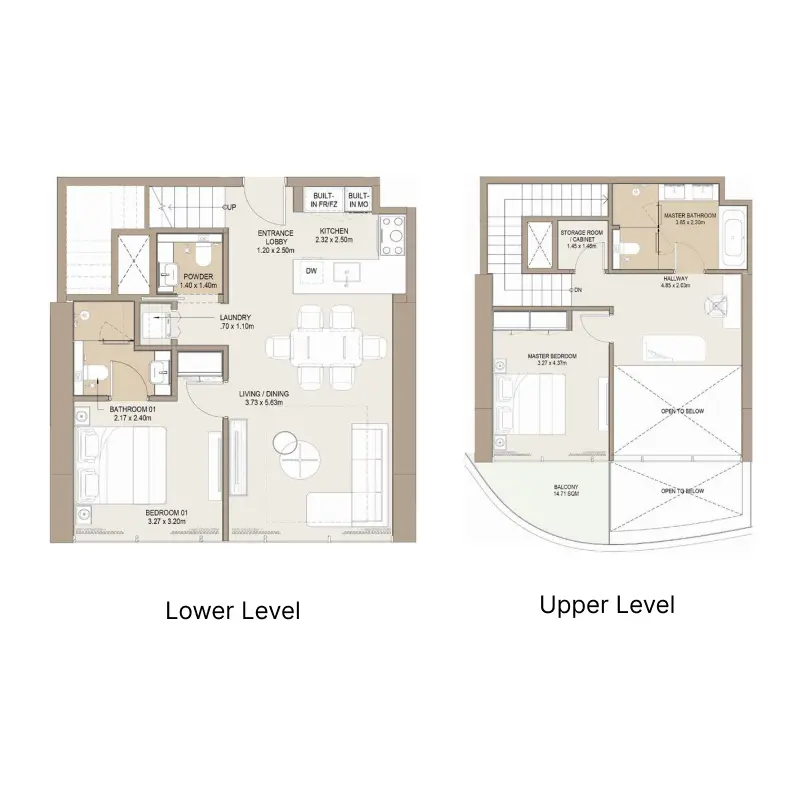 2 bedroom floor plan
