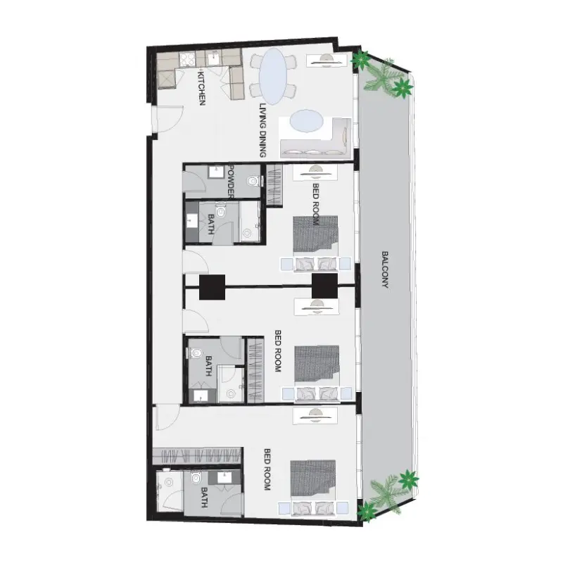 3 bedroom floor plan