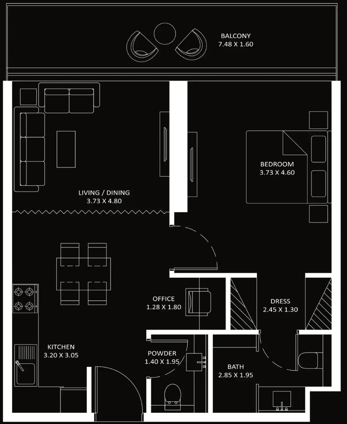 1 Bedroom apartments - Bayz 101 floor plan