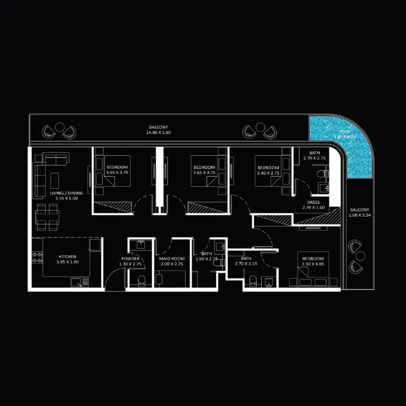 4 bedroom floor plan