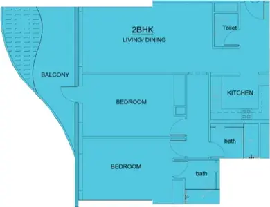 2 Bedrooms apartments - Volga Tower floor plan