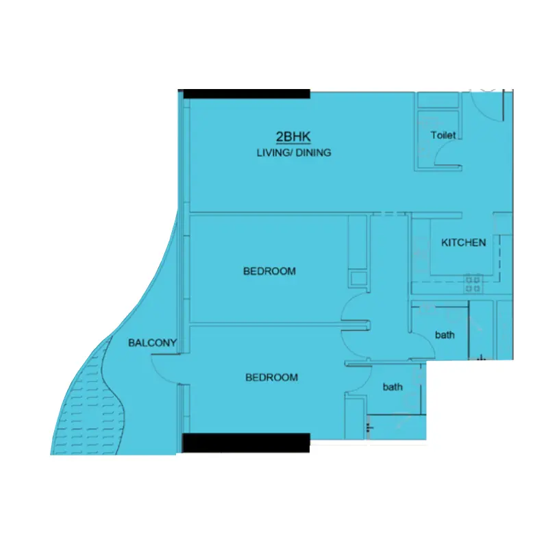 2 bedroom floor plan
