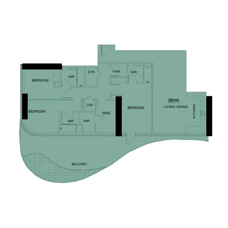 3 bedroom floor plan