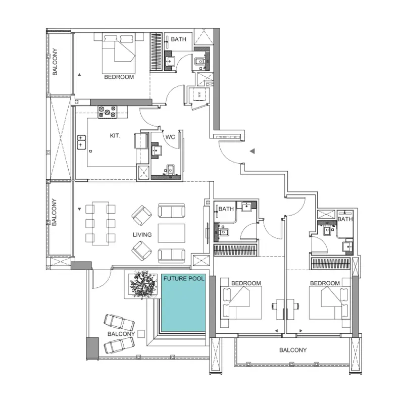 3 bedroom floor plan