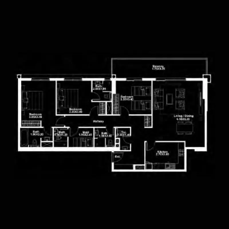 3 bedroom floor plan