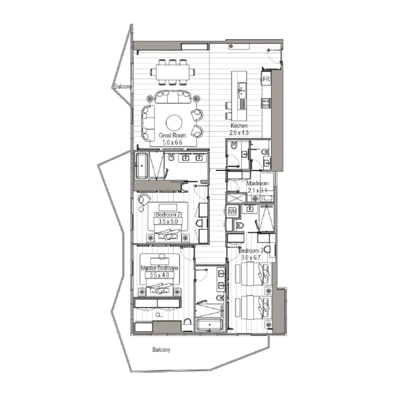 3 bedroom floor plan