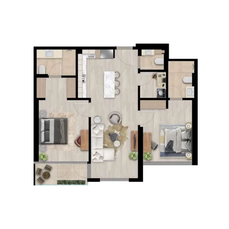 2 bedroom floor plan
