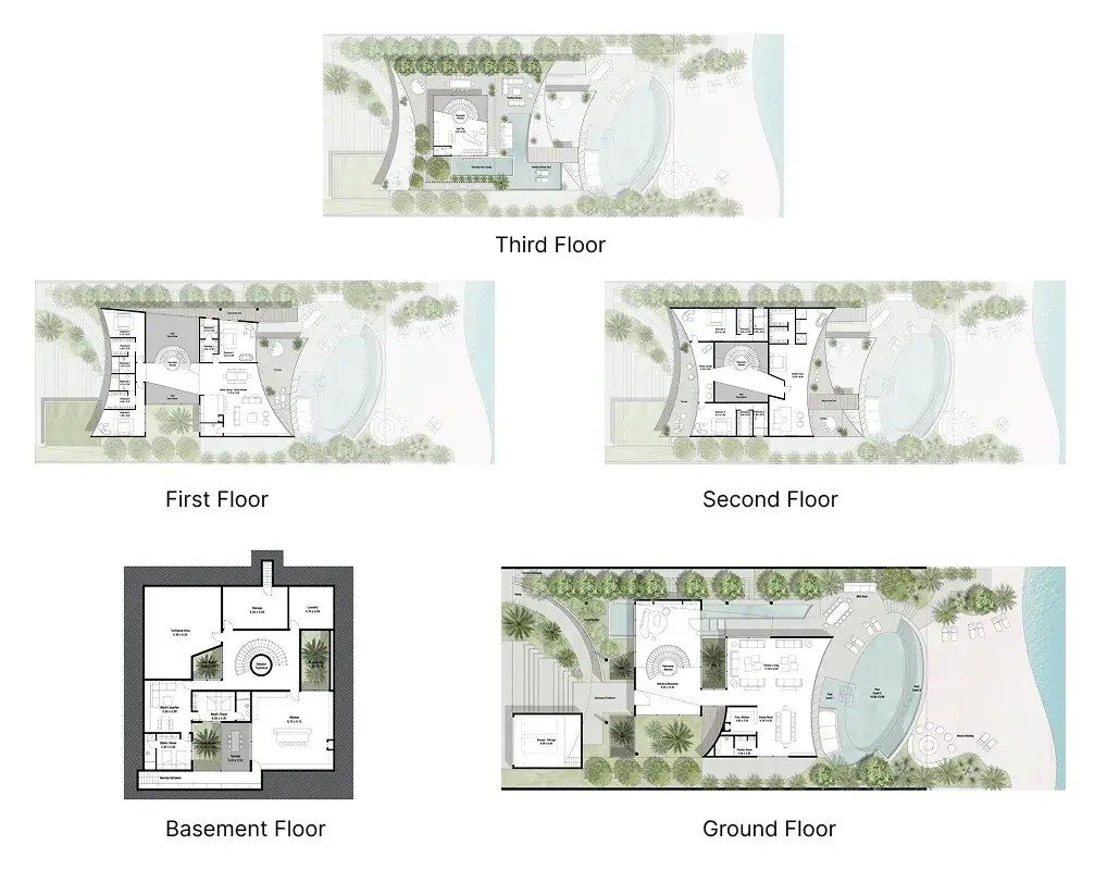 5 Bedrooms villa - Zuha Island floor plan