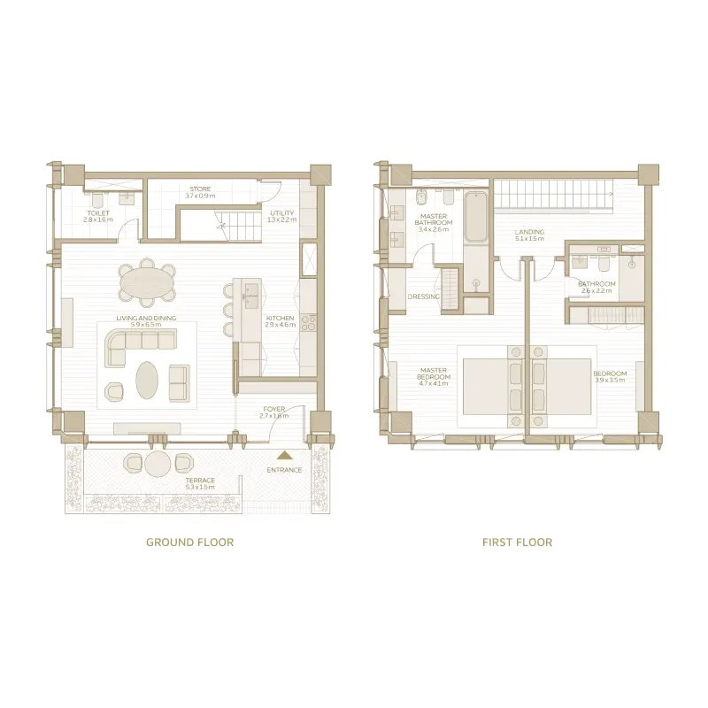 2 bedroom floor plan