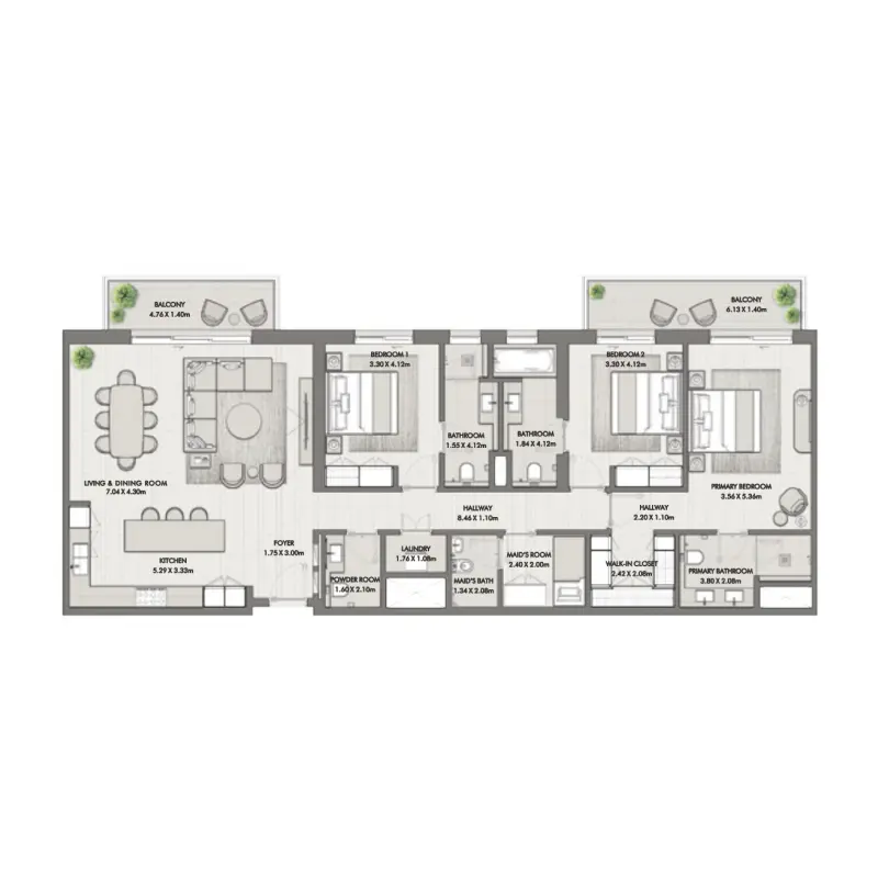 3 bedroom floor plan