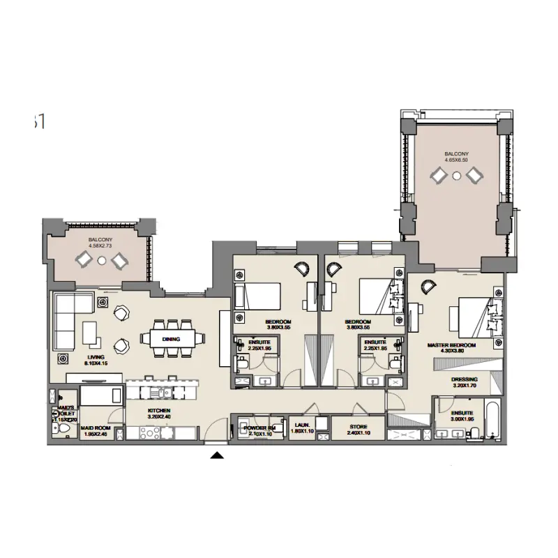 3 bedroom floor plan