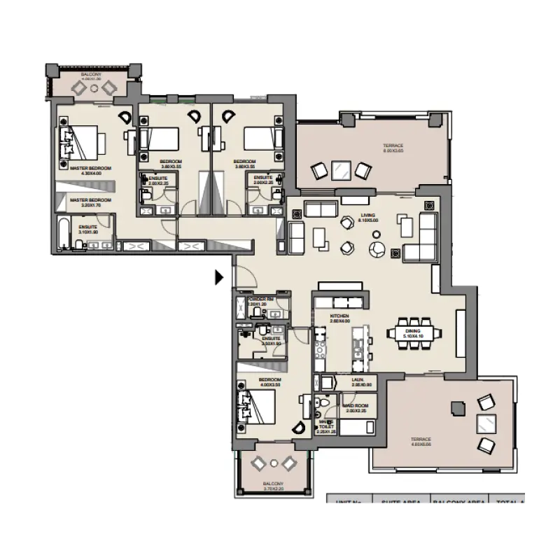4 bedroom floor plan