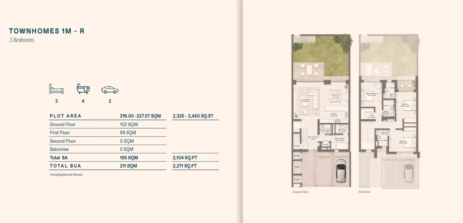 Townhouse 1M-R floor plan