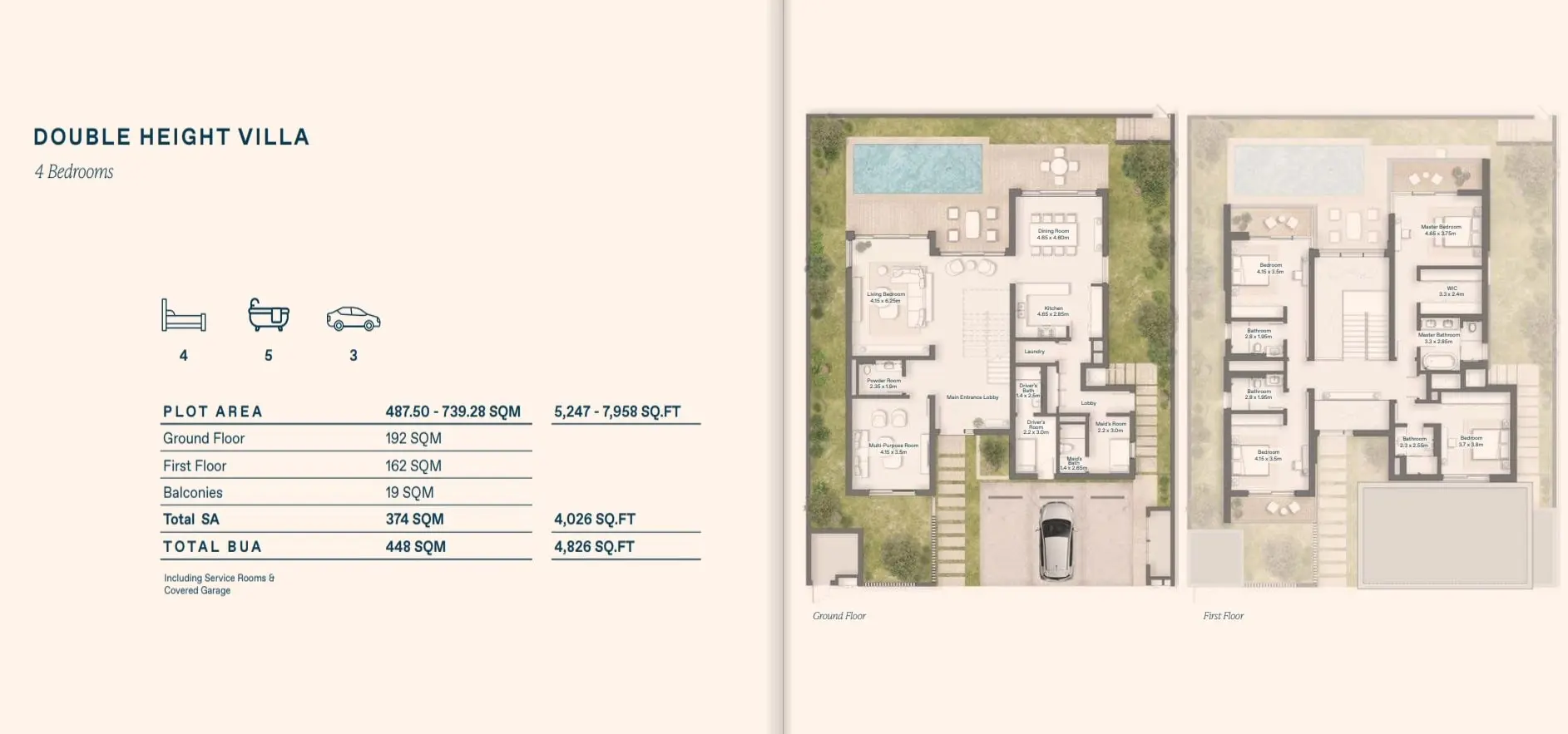 Double heights floor plan