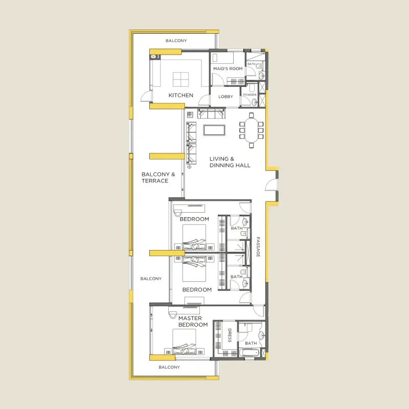 3 bedroom floor plan