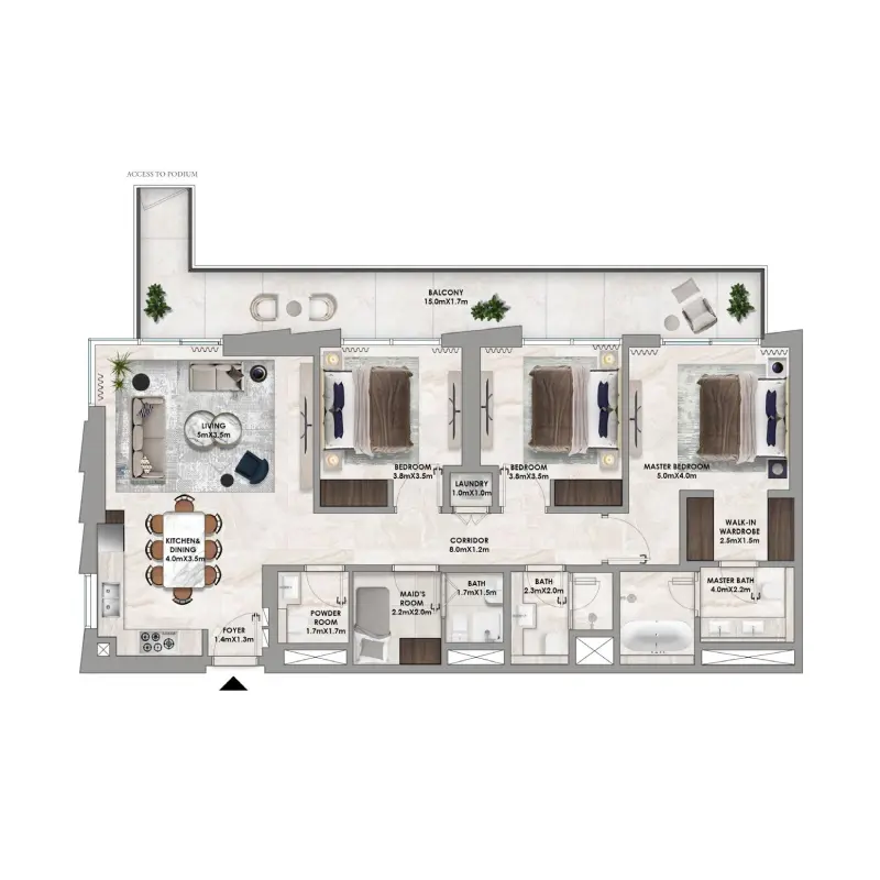 3 bedroom floor plan