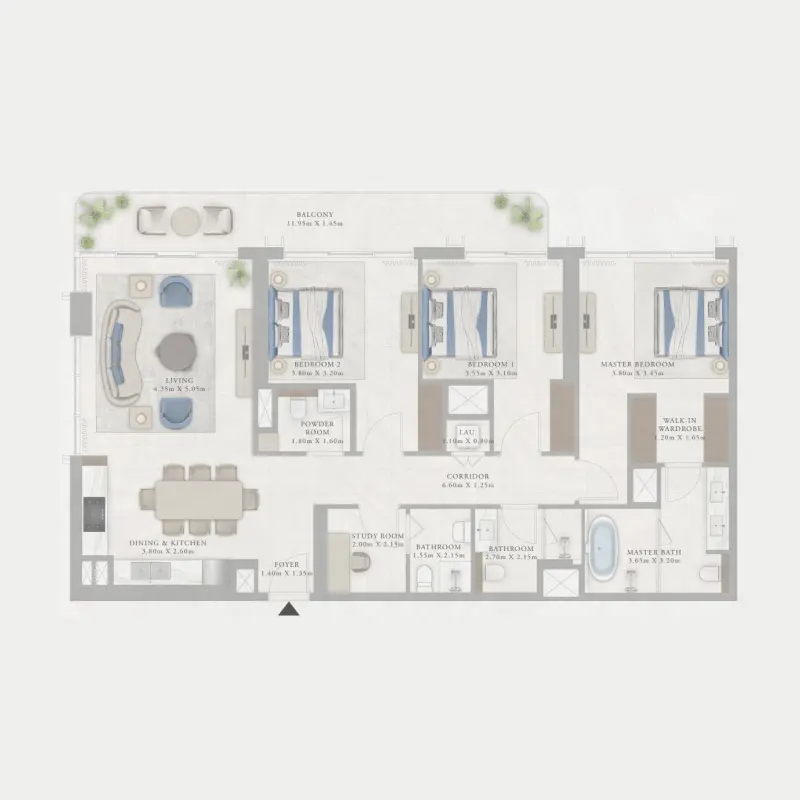 3 bedroom floor plan