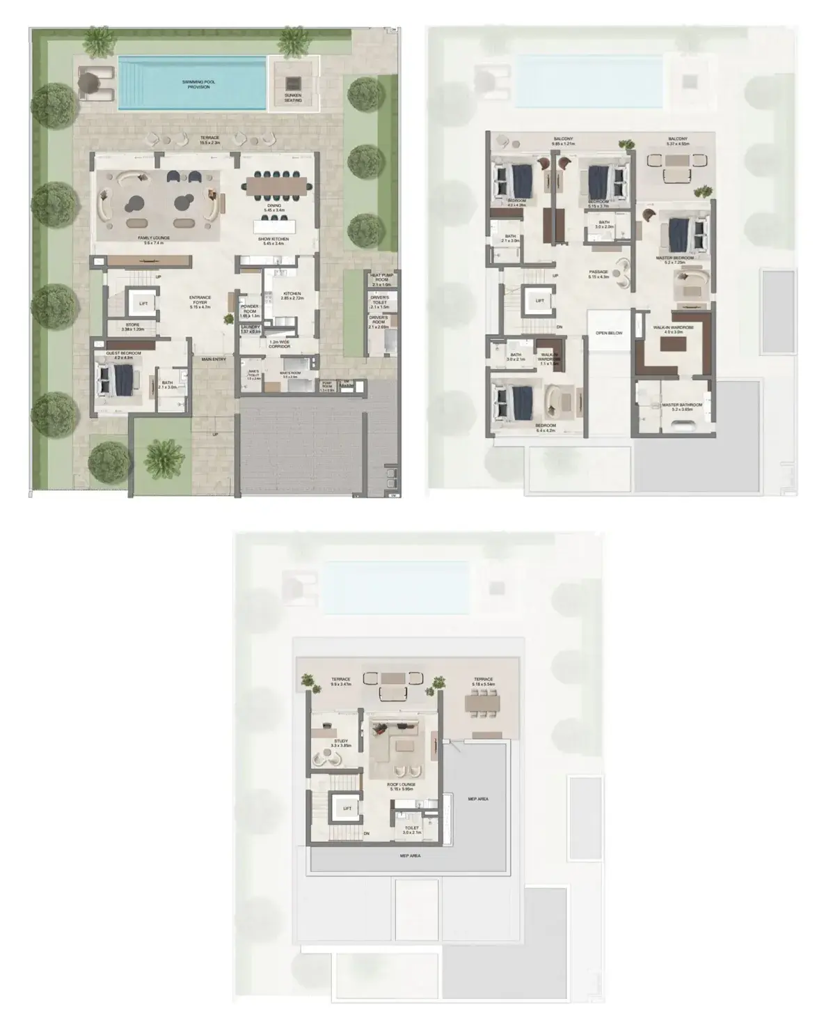 5 Bedrooms villa - Grand Polo Club and Resort floor plan