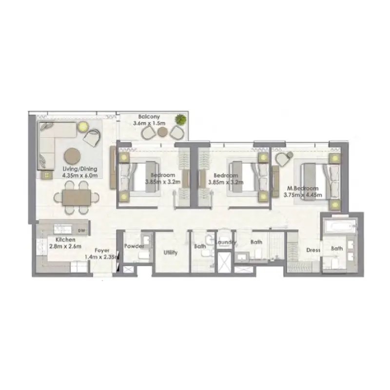 3 bedroom floor plan
